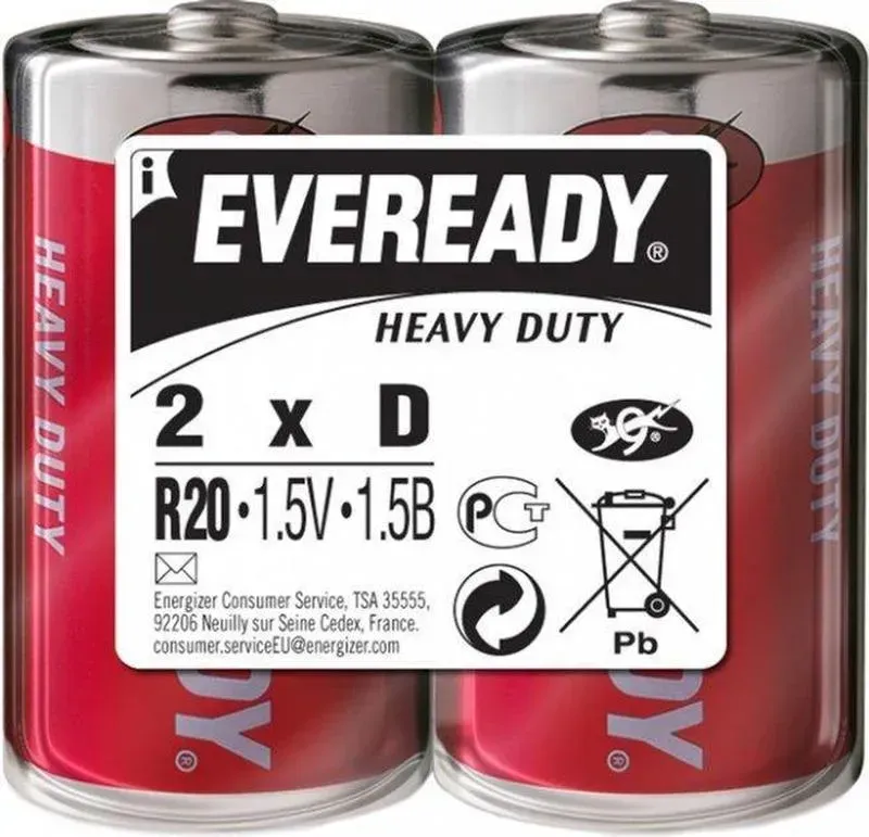 Батарейки Energizer Eveready Heavy Duty D / R20